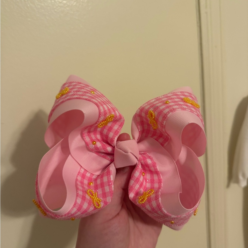 Pink Gingham Bow for Kids